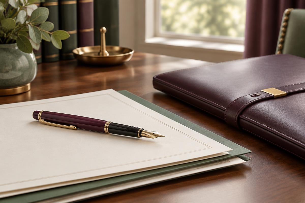Estate documents and fountain pen